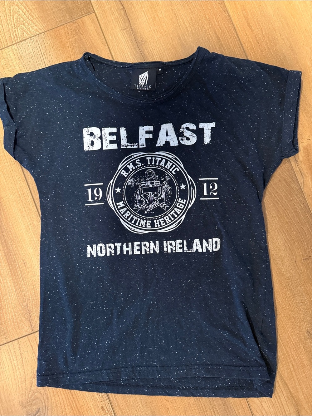 Titan Navy Speckled Belfast Graphic Tee